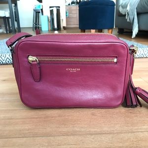 COACH Legacy Leather Flight Bag in Burgundy